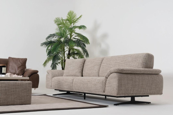 Wohnlandschaft Ecksofa Garnitur Design Moderner Couchtisch Braune 2tlg