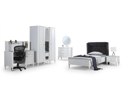 Jugend Kinder Zimmer Set Schlafzimmer Modern Schrank Bett Nachttisch 6tlg
