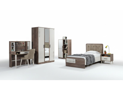 Kinderzimmer Set Bett Nachttisch Kleiderschrank Jugendzimmer Neu 5tlg.