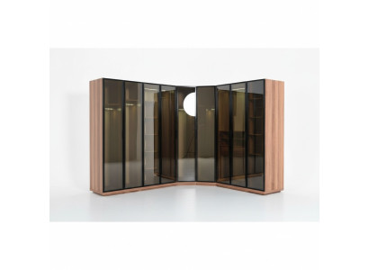 Schlafzimmer Eckschrank Schrank Modern Holz Kleiderschrank Neu braun