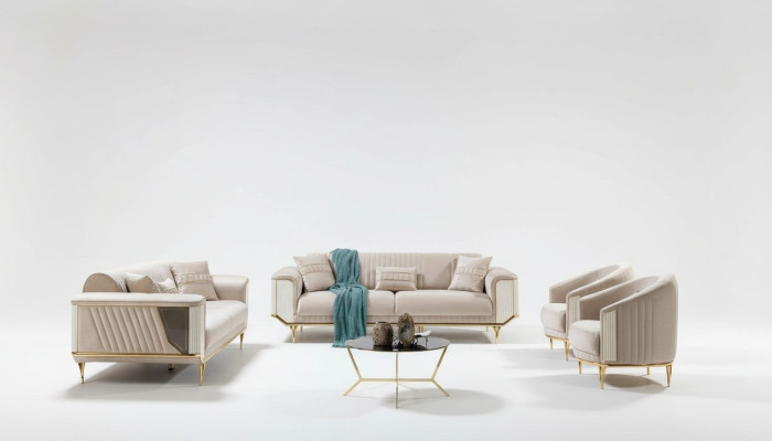 Luxus Sofagarnitur 3311 Couch Polster Möbel Dreisitzer Set Textil 4tlg
