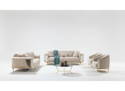Luxus Sofagarnitur 3311 Couch Polster Möbel Dreisitzer Set Textil 4tlg