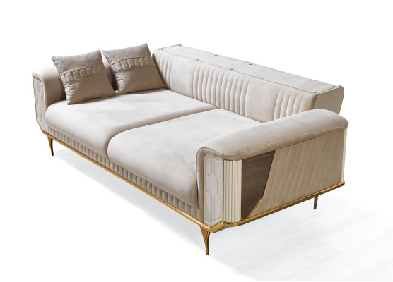 Blaues Sofa Wohnzimmer Sofa 3er Couchen Designer Couch Polster Sofas Textil Neu