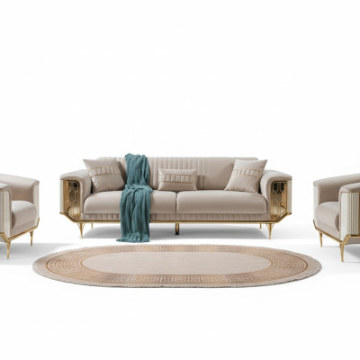 Blaues Sofa Wohnzimmer Sofa 3er Couchen Designer Couch Polster Sofas Textil Neu