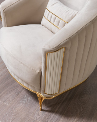 Wohnzimmer Sessel 1 Sitzer Couch Polster Luxus Textil Neu Design