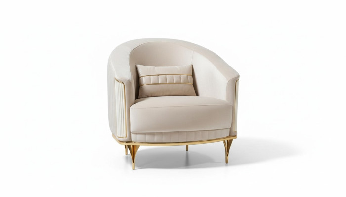 Wohnzimmer Sessel 1 Sitzer Couch Polster Luxus Textil Neu Design
