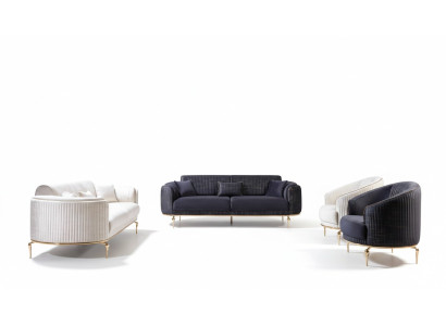 Sofagarnitur 3311 Set Sitzer Couch Polster Möbel Textil Stoff Luxus neu