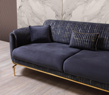 Sofagarnitur 3+3+1 Sitzer Garnitur Sofa Sessel Luxus Sofas Stoff neu