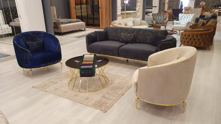 Wohnzimmer Sofa 3 Sitzer Blau Möbel Luxus Couchen xxl Möbel Couch Sofas