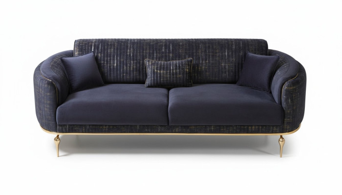 Wohnzimmer Sofa 3 Sitzer Blau Möbel Luxus Couchen xxl Möbel Couch Sofas
