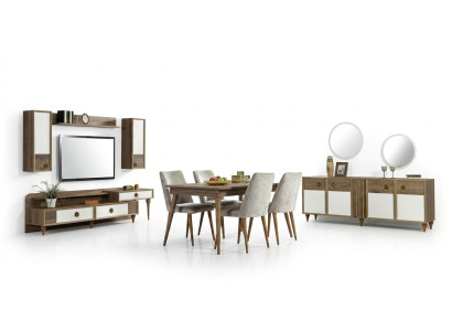 Esszimmer Komplett Set Tisch 4x Stühle Ess Gruppe Holz Tisch Tische 12tlg