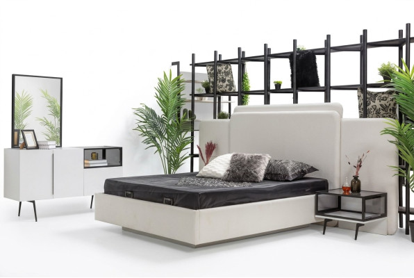 Schlafzimmer Bett 2x Nachttische Luxus Kommode Set Design Möbel 5tlg