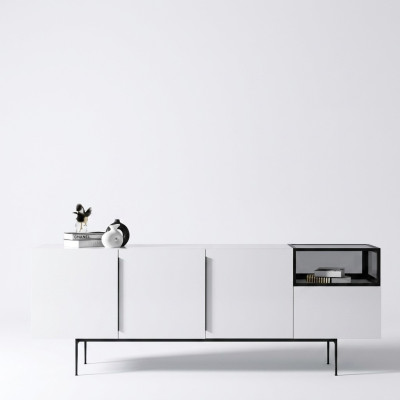 Sideboard Italienischer Stil Möbel Holz Spiegel Set 2 tlg. Wohnzimmer Schränke