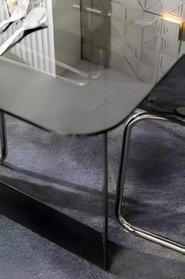 Luxus Esszimmer Glas Design Tisch Essgruppe Esstisch mit 4x Stühlen 5tlg