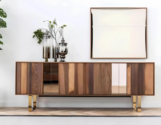 Komplett Set Esstisch 4x Stühle Esszimmer Set Ess Gruppe Sideboard 7tlg