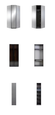 Eckschrank Kleiderschrank Schrank Luxus Holz Design Möbel Schlafzimmer Grau
