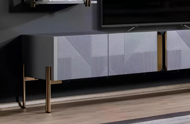 Wahnsinnig schickes Modern Designer Wohnzimmer-TV-Kommode in Aschgrau