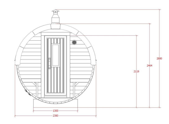 Sauna Saunafass Outdoor Gartensauna 590 x Ø 2,27 m Saunafass Bausatz