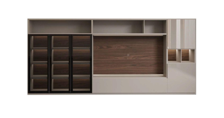 Große Wohnwand Glastüren Wohnzimmermöbel Moderne Wohnwände Möbel Schrank