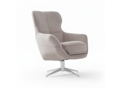 Drehbarer Sessel Relax Club Sofa Einsitzer Couch Polster Möbel Beige