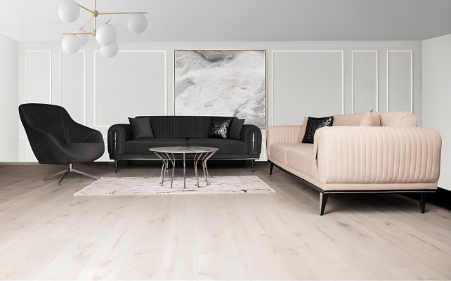 Dreisitzer Couch Polster Möbel Einrichtung 3 Sitz Platz Couchen Sofa Stoff