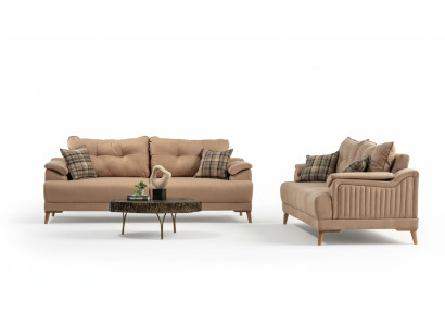 Komfortable Sofagarnitur 3+3 Sitzer Stilvolle Sofaset Polstergarnitur Sitzgruppe