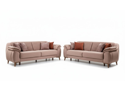 Komfortable Sofagarnitur 3+3+1 Sitzer Sitzgruppe Polstergarnitur Couchgarnitur