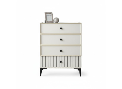 Kommode Modernes Design Elegante Schwarze Akzente Stauraum Stilvolles Möbel