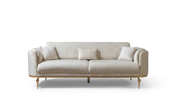Modernes Wohnzimmer Sofa Luxus weiß Sofas Gepolstert Sitz 3 Sitzer