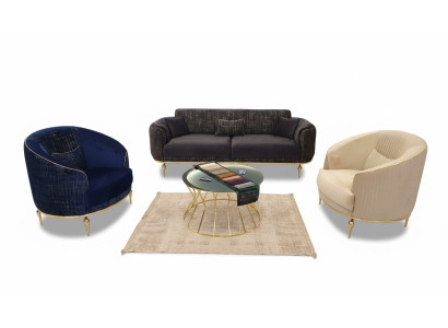 Luxus Sofagarnitur 311 Sitz Sofa Couch Set Wohnzimmer Garnitur 3tlg.