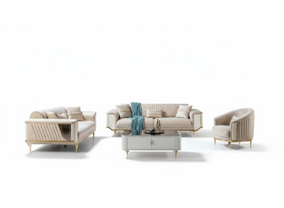 Sofa Set 3+3+1 Sitz Modern Sofagarnitur Wohnzimmer Luxus Garnitur Neu