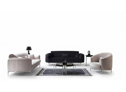 Sofa Set 331 Sitzer Luxus Modern Set Wohnzimmer Möbel Textil Sofagarnitur