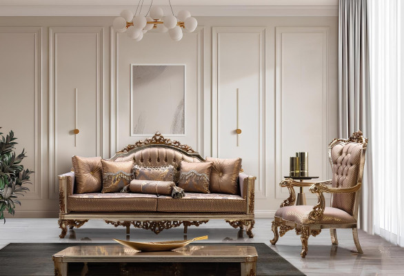Königlicher Couchtisch Tisch Goldene Tische Barock Rokoko Couchtische