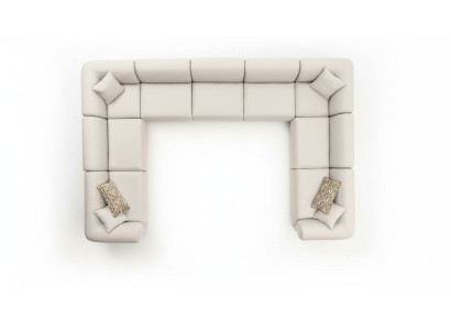 Ecksofa U-Form Luxus Wohnzimmer Stil Modern Polstersofa Textil