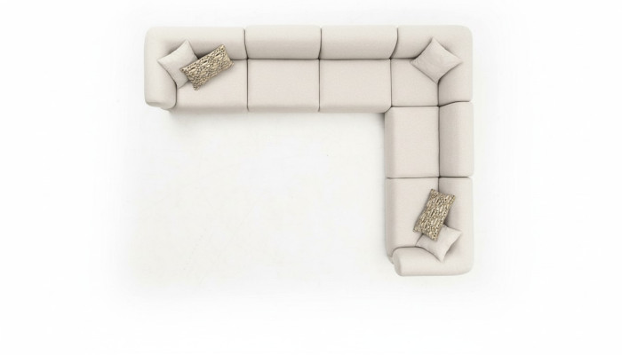 Ecksofa L-Form Beige Eckgarnitur Möbel Textil Stil 405x315 Couch Sofa