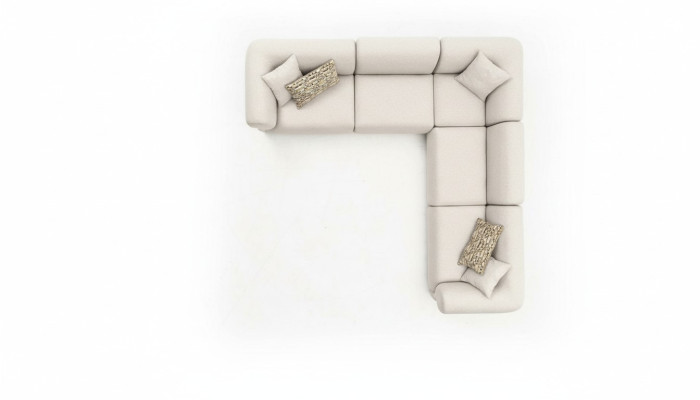Ecksofa Beige Wohnzimmer Sofa Couch L-Form Modern Möbel Textil