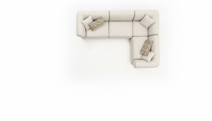 Sofa L-Form Beige Polstersofa Wohnzimmer Möbel Textil Modern Stil