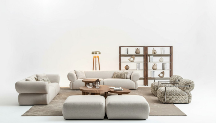 Sofagarnitur 6tlg. Wohnlandschaft Sitzer Hocker Wohnzimmer Set Modern Design