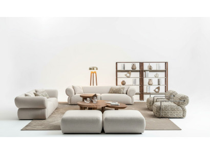 Sofagarnitur 6tlg. Wohnlandschaft Sitzer Hocker Wohnzimmer Set Modern Design