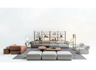 Sofagarnitur Sechssitzer Dreisitzer Hocker Couchen Moderne Garnitur Set