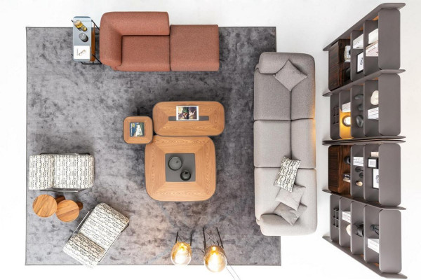 Großes Wohnzimmer Set Fünfsitzer Dreisitzer Sessel Hocker Sofagarnitur