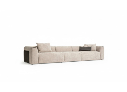 Beiges Sofa Wohnzimmer Polstermöbel Fünsitzer Designer Luxus Möbel Neu