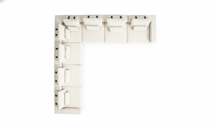 Weiße Sitzgarnitur Eckcouch Textil Sofas Wohnzimmer Eckgarnitur Modern
