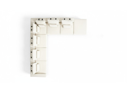 Weiße Wohnlandschaft Wohnzimmer L-Form Sofa Polster Designer Möbel Stil