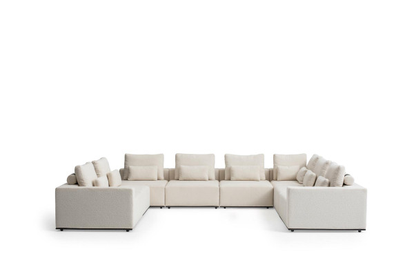 Textil U-Form Sofas Wohnzimmer Design Wohnlandschaft Couchen Sofa