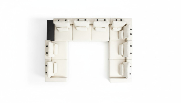 Textil U-Form Sofas Wohnzimmer Design Wohnlandschaft Couchen Sofa