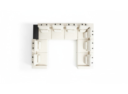 Textil U-Form Sofas Wohnzimmer Design Wohnlandschaft Couchen Sofa