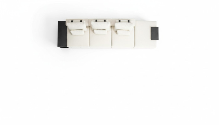 Weißer Fünfsitzer Textilsofa Wohnzimmermöbel Polstersofa Relaxsitzer Sofa