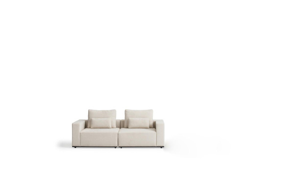 Weißes Polstersofa Moderne Couch Dreisitzer Textilöbel Holzgestell Neu