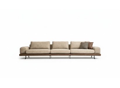 Beiger Fünfsitzer Polstersofas Sofa Textil Couch Sitzmöbel Wohnzimmer